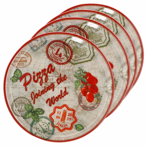 Set piatti pizza roma - piatti, rosso