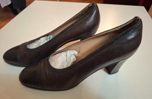 Decolleté marroni vera pelle