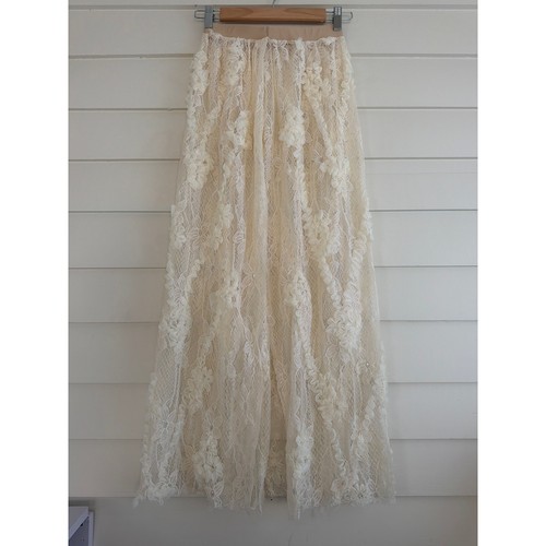 Maxi gonna pizzo avorio - gonna,