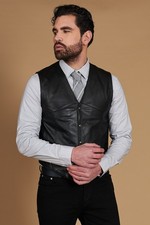 Smanicato gilet vera pelle