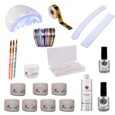 KIT  RICOSTRUZIONE UNGHIE COMPLETO GEL UV LED NO NDED LAMPADA 48 W LED