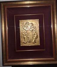 QUADRO BASSORILIEVO FOGLIA D'ORO FRANCESCO MESSINA