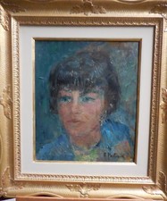 Quadro olio tavola figura - su,