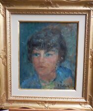 QUADRO OLIO SU TAVOLA Figura donna Firma EZIO PASTORIO Cornice ORO Ottimo -01P