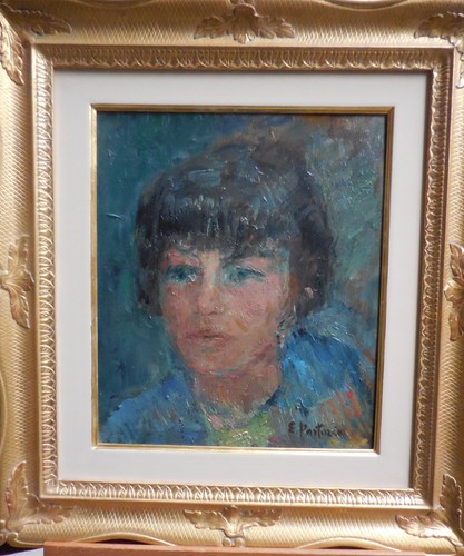 Quadro olio tavola figura - su,