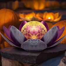 Lampada Solare Lotus, Luci Da Esterno Solari Da Giardino Decorative, Fiori Di Lo