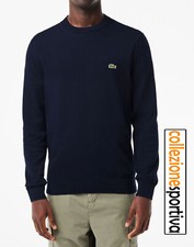 MAGLIONE LACOSTE GIROCOLLO MONOCROMATICO IN COTONE AH1985-166 col. blu