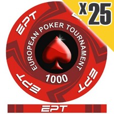Blister da 25 Fiches / Chips EPT Ceramica Replica 1000