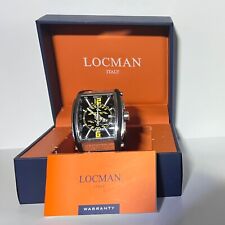 Orologio Uomo LOCMAN Serie 3000 Sfondo Nero Numeri Gialli Cinturino Nero 