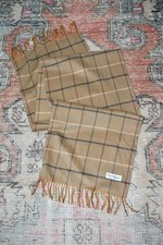 Sciarpa vintage anni 70 Burberrys puro cashmere marrone con finestra a quadri