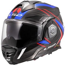 LS2 CASCO MOTO FF901 ADVANT X CARBON FUTURE II RIBALTABILE 180 BIANCO BLUE ROSSO