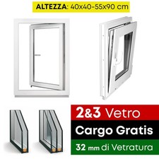 Finestre da Seminterrato in PVC Bianco Doppio Triplo Vetro Ad Anta Ribalta