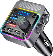 Trasmettitore FM Bluetooth per Auto,5.3 Adattatore Bluetooth Auto,Auto Rafforzam