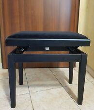 Sgabello regolabile in legno per pianoforte e tastiera, nero opaco