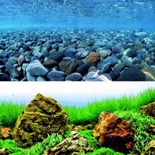 AquariumLine Sfondo Esterno Acqua Roccia/Vegetazione Dolce 100x45cm