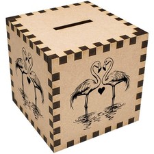 'Pair of Flamingos with Heart'