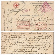 WW1 FRANCHIGIA CROCE ROSSA PRIGIONIERI DIRETTA AL CAMPO DI LASCHAC LAGER A DONAU