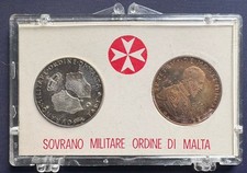 Set monete Ordine di Malta 9 Tari Angelo Lepanto e 10 Grani Angelo Lepanto 1971