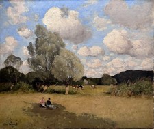 Lavagna Antichi Scena Paese Di