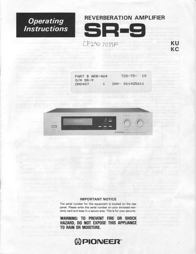 Pioneer ricevitore - sr-9,