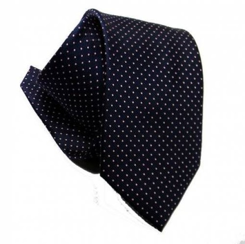 Cravatta blu pois rosa - cravatta, a