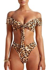Costume Donna Due Pezzi Bikini da Bagno Leopardato Leopardo Sexy L.5228