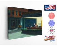 Stampa su tela Nighthawks di Edward Hopper, riproduzione pittura, arte da parete casa
