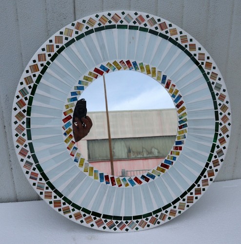 Specchio legno e - , mosaico