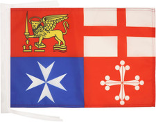 BANDIERA ITALIA QUATTRO REPUBBLICHE MARINARE 45X30Cm - BANDIERINA ITALIANA 30 X 