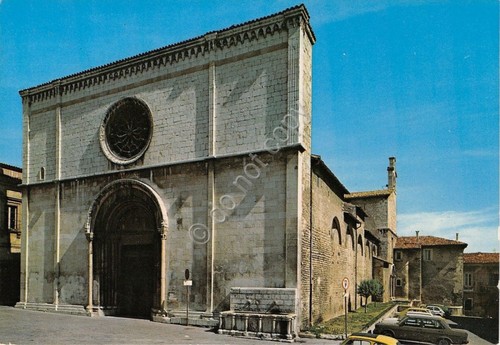Cartolina aquila chiesa - l'aquila,