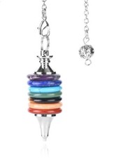 P01 Pendolo Pendolino Pietra Natural Chakra - Reiki - Radiestesia - Divinazione 