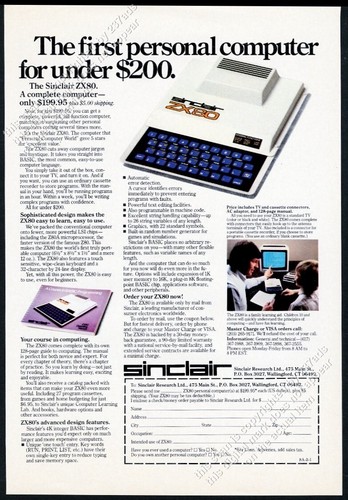1981 sinclair zx80 - 1981, computer