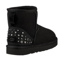 UGG MINI STUDDED BLING NERO CON SWAROVSKI E BORCHIE 1091350 ORIGINALI NUOVI