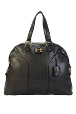 Borsa a tracolla Yves Saint Laurent donna doppio manico pelle di vitello musa marrone