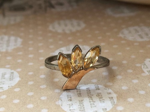 Anello vintage fine citrino - anello,