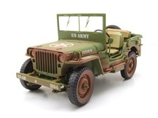 Willys Jeep US Army militare 1944 verde oliva sporco modellino auto 1:18 americano