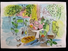 RAOUL DUFY disegno e quadro su