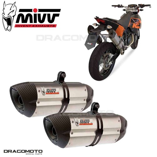 Scarico doppio ktm 690 2009 - scarico, sm