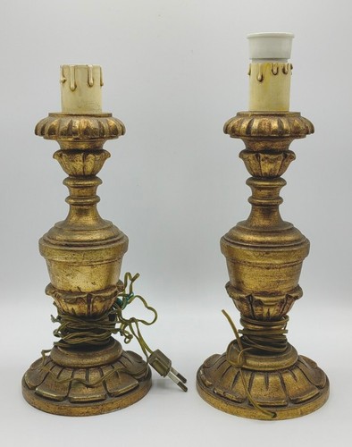 Coppia porta lumi foglia - foglia, oro