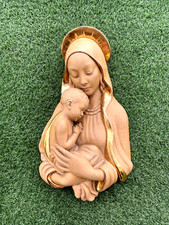 SCULTURA BASSORILIEVO CERAMICA Zaccagnini MADONNA GESU' BAMBINO 54x31x12 cm/h