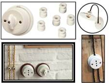 Prese interruttori isolatori deviatori pulsanti cavo porcellana vintage antico