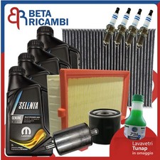 Kit Tagliando Fiat 500L 1.4 88KW 120CV 4 Filtri 4 Olio 5W40 Selenia + 4 Candele