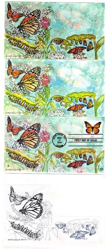 4462 farfalla monarca fdc - farfalla,
