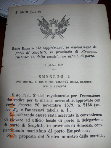 Regio decreto 1887 ist ufficio - regio,