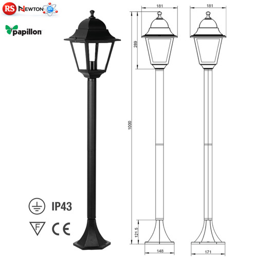 Lampione giardino luce - giardino, nero