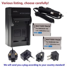 Batteria o caricatore da parete per fotocamera Samsung SLB-10A HZ15W L110 L200 WB850F WB2100