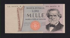 ITALIA - 1000 lire VERDI - II° tipo (1969) / Repubblica italiana 