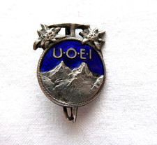 DISTINTIVO UOEI UNIONE OPERAIA ESCURSIONISTICA REGNO ANNI 20 ALPINISMO MONTAGNA