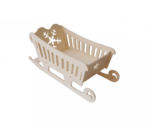 Cestino slitta legno kit - cestino,
