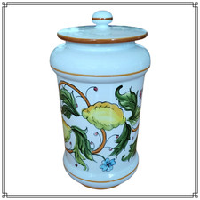 Vaso da farmacia Albarello in ceramica barattolo grande cucina maiolica vintage